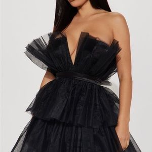 Tulle Much mini Dress - Black